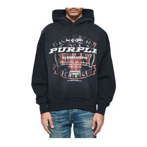 Purple Brand Hoodie HWT Fleece PO Mens Black P401